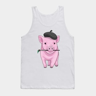 Pig Painter Paint brush Tank Top